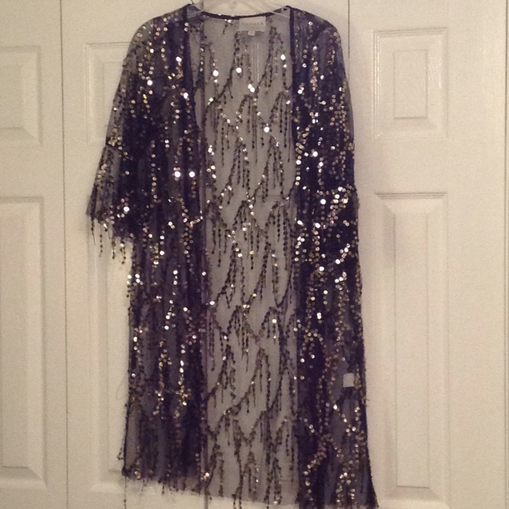 Mesh sequin cardigan